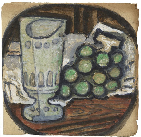 Jan Benda – Víno a sklenice na stole