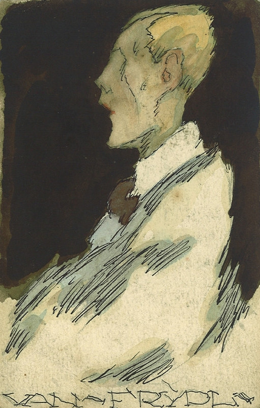 František Tichý – Karikatura malíře Antonína Frýdla