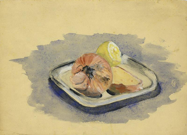 Jitka Válová – Zátiší s cibulí a citrónem