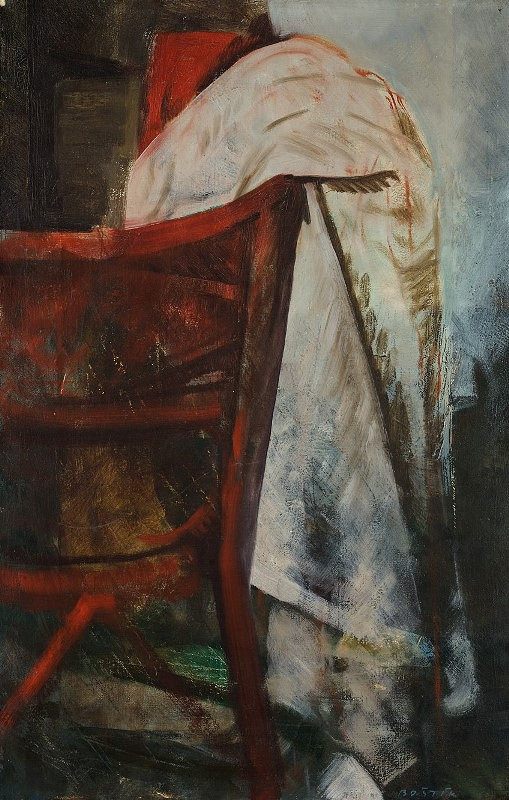 Václav Boštík – Zátiší s červenou židlí