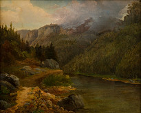 August Bedřich Piepenhagen – Krajina s jezerem 