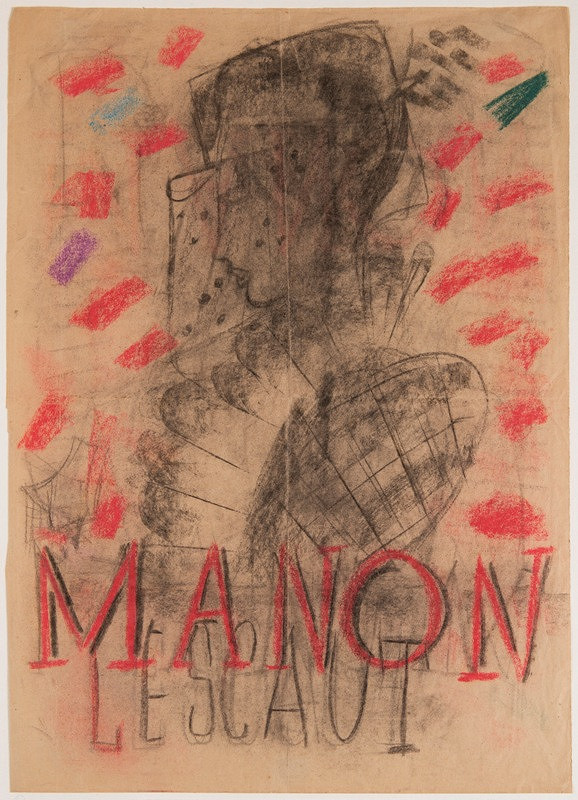 František Tichý – Návrh na plakát divadelního představení Manon Lescaut