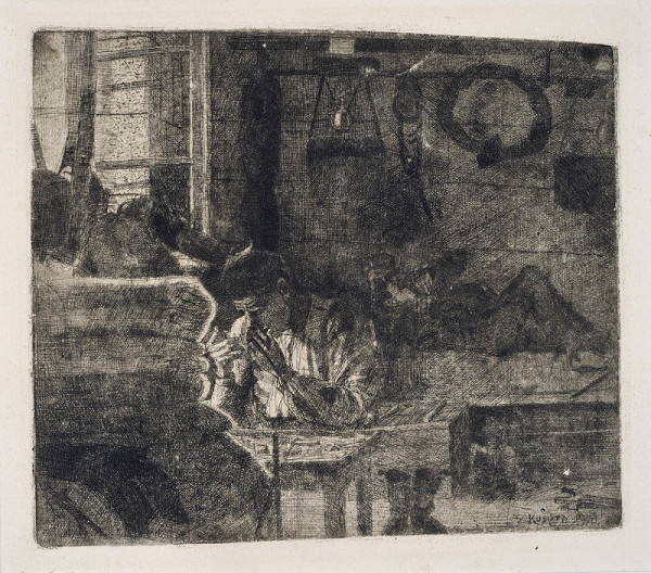 Bohumil Kubišta – Interiér vojenské ubytovny 