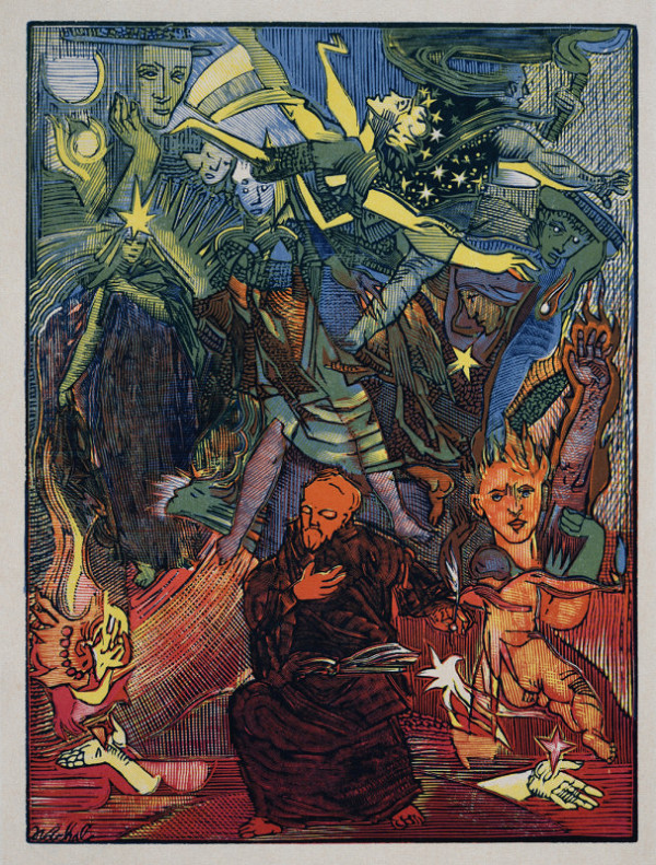 Josef Váchal – Kolozpěv srdcí (z cyklu Ruce) 