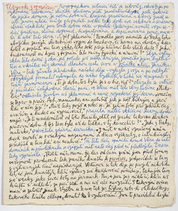 Josef Váchal – Úryvek románu - rukopis