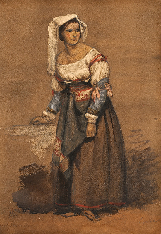 Jan Nowopacký – Stojící žena v kroji 
