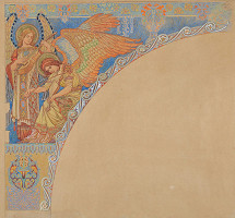 František Urban – Andělé (návrh nástěnné malby kostela Nanebevzetí Panny Marie v Gruntě) 