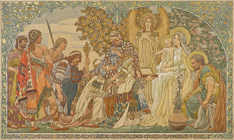 František Urban – Tři králové (návrh nástěnné malby kostela Nanebevzetí Panny Marie v Gruntě) 