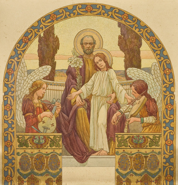 František Urban – Sv. Josef (návrh nástěnné malby kostela Nanebevzetí Panny Marie v Gruntě)