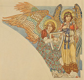 František Urban – Andělé (návrh nástěnné malby kostela Nanebevzetí Panny Marie v Gruntě) 