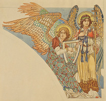 František Urban – Andělé (návrh nástěnné malby kostela Nanebevzetí Panny Marie v Gruntě) 