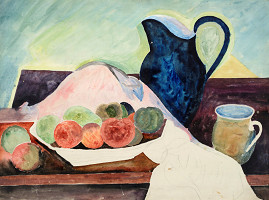 Bohumil Kubišta – Zátiší s modrým džbánem (studie) 