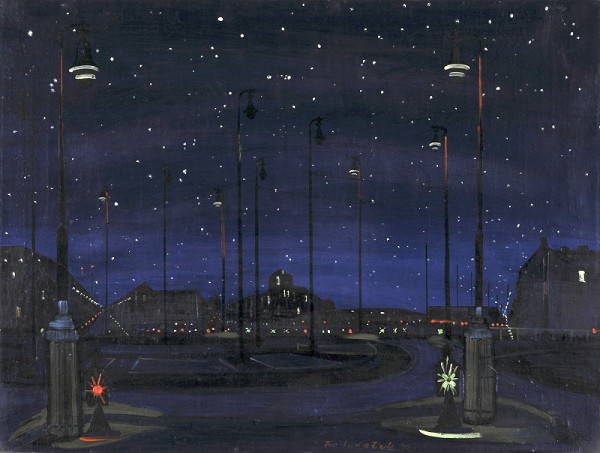 František Hudeček – Náměstí v noci