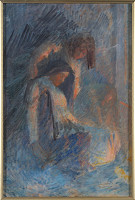 Vlaho Bukovac – Plačící (studie) 