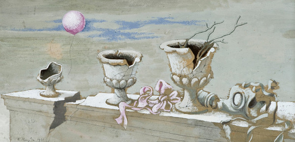 František Muzika – Zátiší s vázami a maskou 