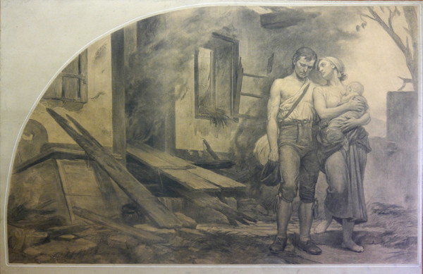 František Ženíšek ml. – Z cyklu Alegorie pojištění (Po požáru) 