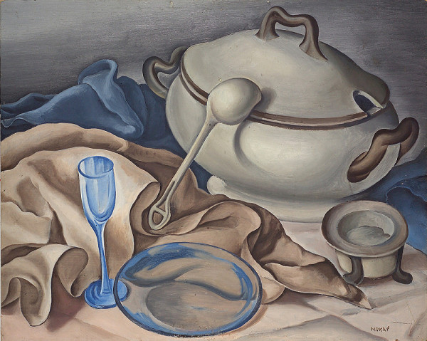 František Viktor Mokrý – Zátiší s polévkovou mísou 