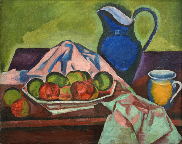 Bohumil Kubišta – Zátiší s modrým džbánem 