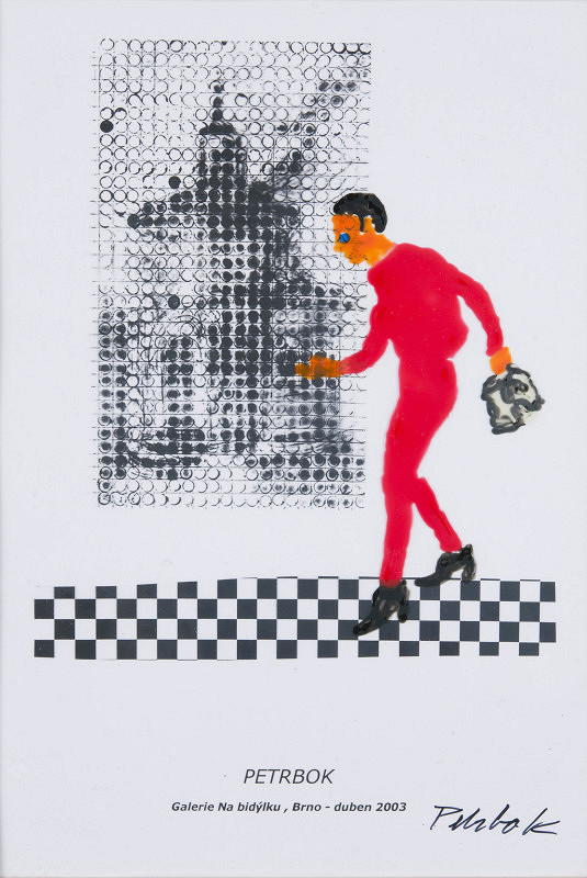 Jiří Petrbok – Enyky-Benyky (list katalogu výstavy Galerie na bidýlku, Brno, duben 2003) 