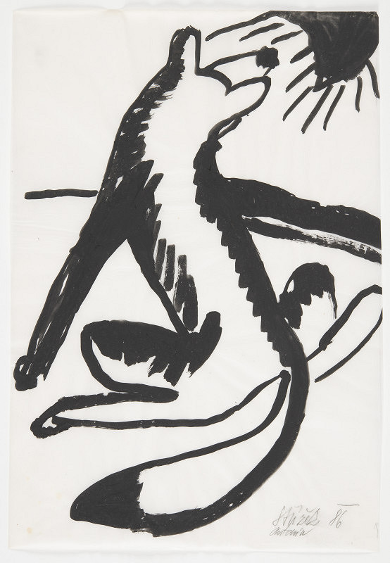Antonín Střížek – Liška a slunce (kresba pro katalog výstavy Na bidýlku "Mladí pražští výtvarníci")