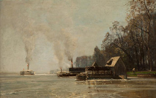 Emil Jakob Schindler – Císařské mlýny - přístav na Dunaji (Mlýny v Prátru) 