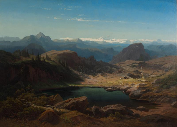 Eduard Schleich st. – Jezírko v Alpách