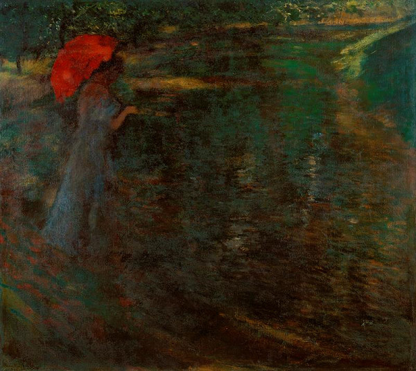 Antonín Slavíček – Dáma se slunečníkem (Červený slunečník) 