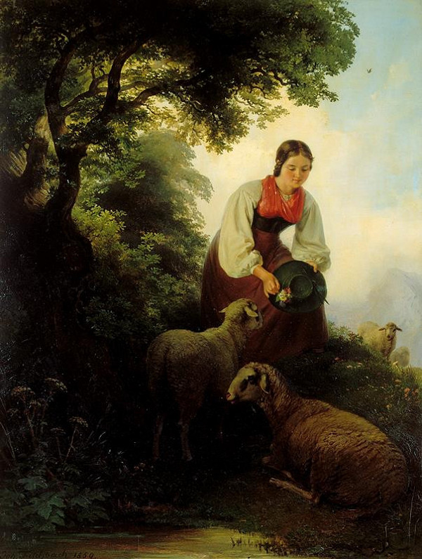 Johann Fischbach – Pastýřka ovcí