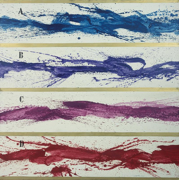 Jan Kotík – Tabule, registrující modrou, modrofialovou, červenofialovou a hnědočervenou 