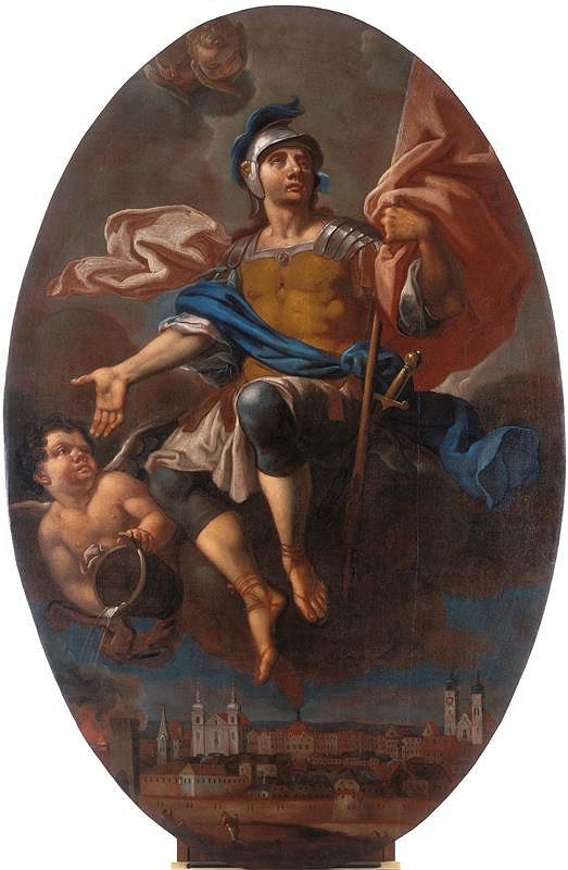 Václav Nosek (Nosecký) – Sv. Florián s pohledem na Jihlavu