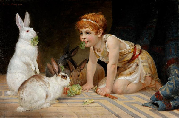 Marie Görlichová – Dítě s králíčky
