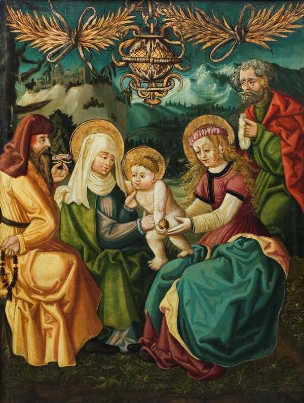 neznámý malíř podunajský – Sv. Kunhuta a císař Jindřich, revers sv. Příbuzenstvo 