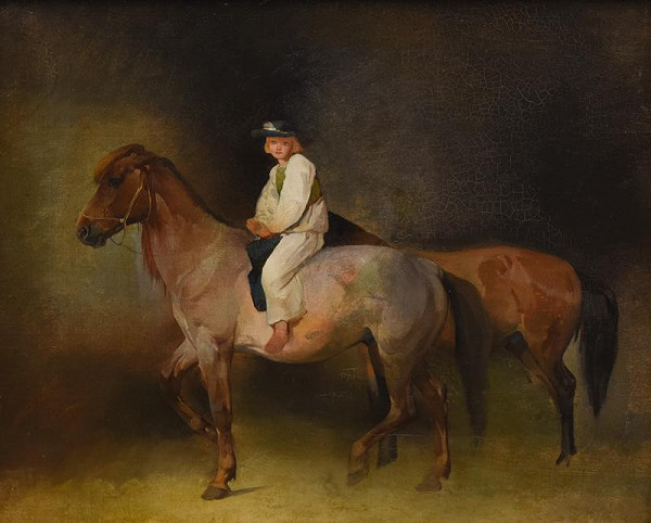 neznámý malíř český – Muž s koněm