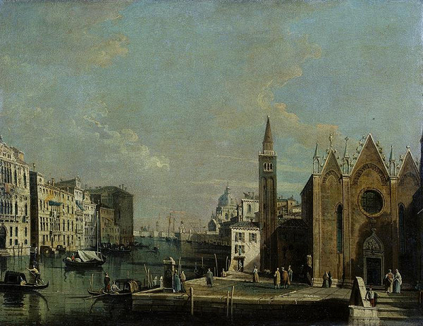 Giovanni Antonio Canal zv. Canaletto - dílna – Pohled na Canalo Grande od kostela St. Maria della Caritá k přístavu u San Marca