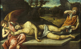 Paris Bordone – Mrtvý Kristus oplakáván anděly 