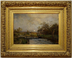 Emil Jakob Schindler – Večerní krajina s řekou 