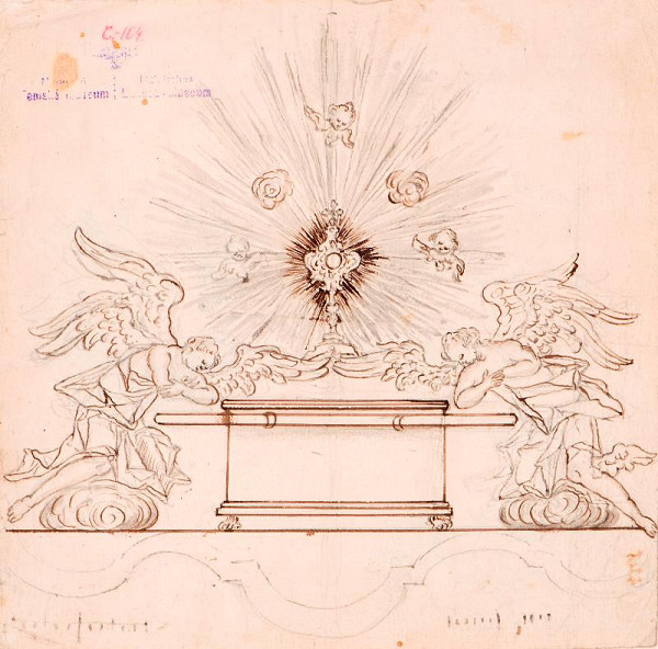 Judas Thaddeus Supper – Boží hrob - vzadu Ornament. výzdoba oltáře