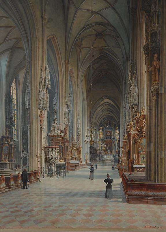 Raimund Stillfried von Rathenicz – Interiér dómu sv. Štěpána ve Vídni