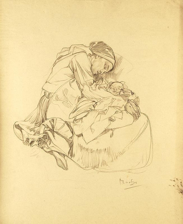 Alfons Mucha – Studie k Blahoslaveným lkajícím