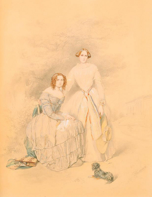 Leopold Brunner/1788 – Podobizna Gisely a Agnesy Stolbergových v Čechách p/Kosířem