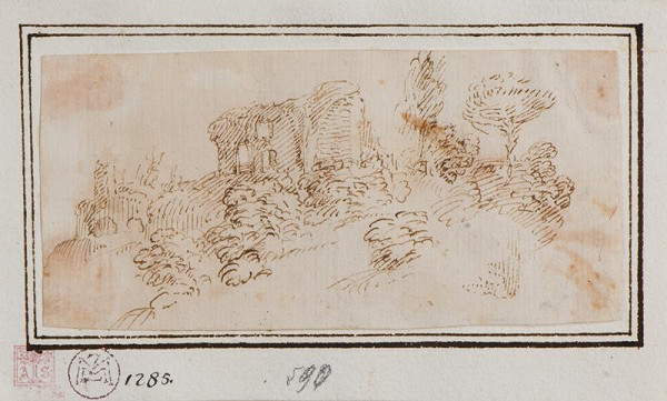 Francesco Allegrini (?) – Krajinný motiv se zříceninou 