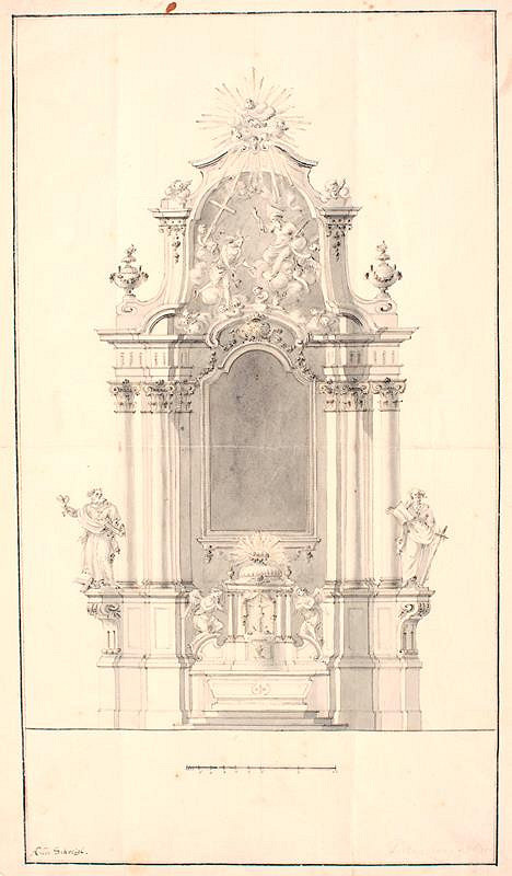 Ondřej (Andreas) Schweigl – Návrh na oltář v chrámu sv. Petra a Pavla