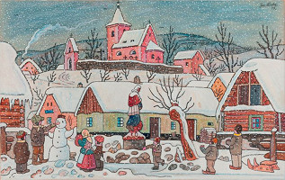 Josef Lada – Zimní náves 