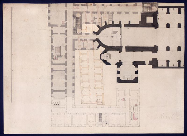 Neznámy autor – Brno - augustiniánský klášter - část půdorysu 
