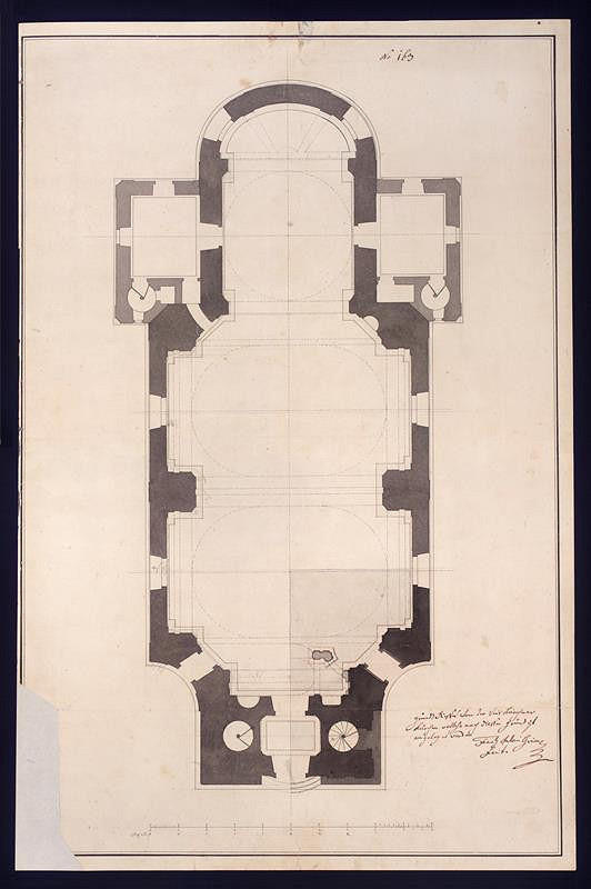 Franz Anton Grimm – Hranice, půdorys chrámu 
