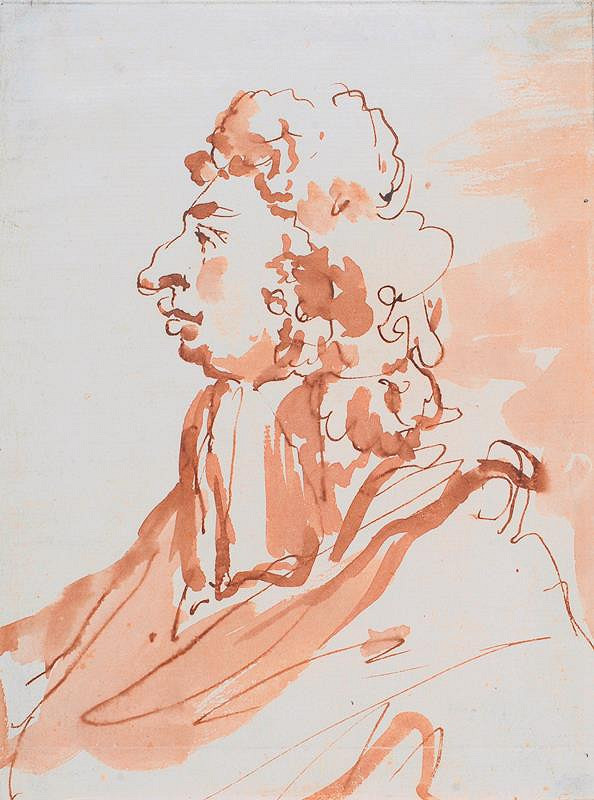 neznámý malíř benátský – Karikatura mužské tváře z profilu