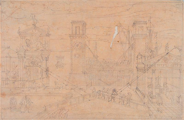 Giovanni Antonio Canal zv.Canaletto - následovník – Veduta dell Arsenale 