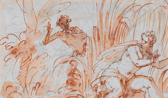 Luca Giordano – Pan a nymfa, verso: Landsknecht 