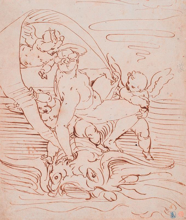 Luca Cambiaso - způsob – Nymfa na delfínu 