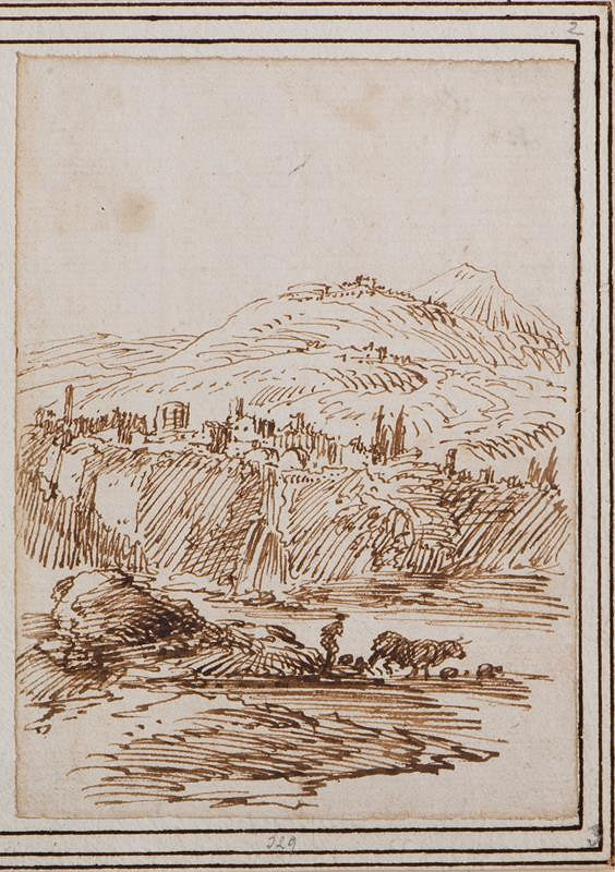 Francesco Allegrini (?) – Krajina s řekou a městečkem 